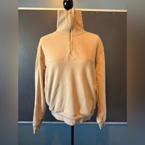ZYIA Woman’s Tan Quarter-Zip Fleece Pullover